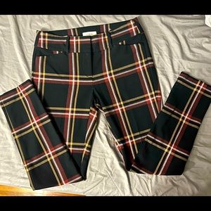 Loft Outlet Plaid Skinny Pants Size 0